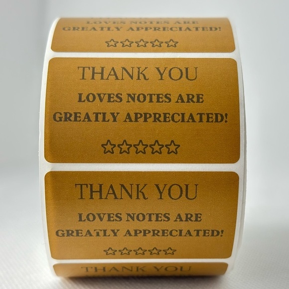 Thank You love notes are greatly appreciated  5 STARS STICKERS (100 pack) - Picture 5 of 6